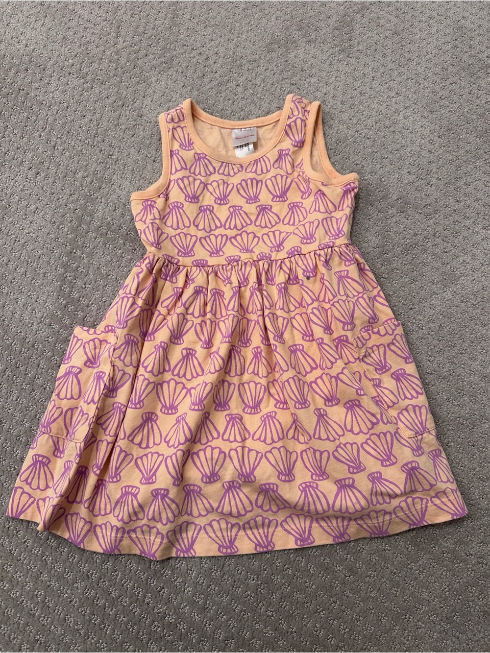 Hanna Andersson Sleeveless Playground Dress, Size 4, Violet Simple Seashells